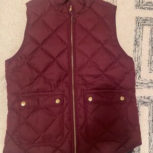 J. Crew Burgundy Vest with Gold Zipper